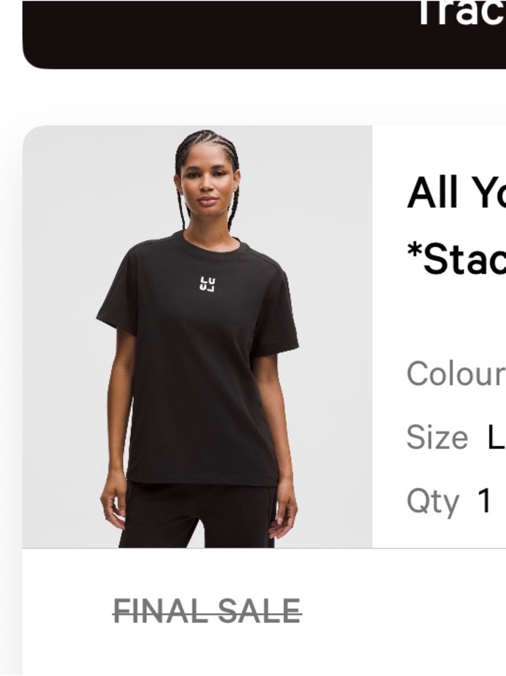 lululemon athletica Short Sleeve Tee - Black with White Logo
